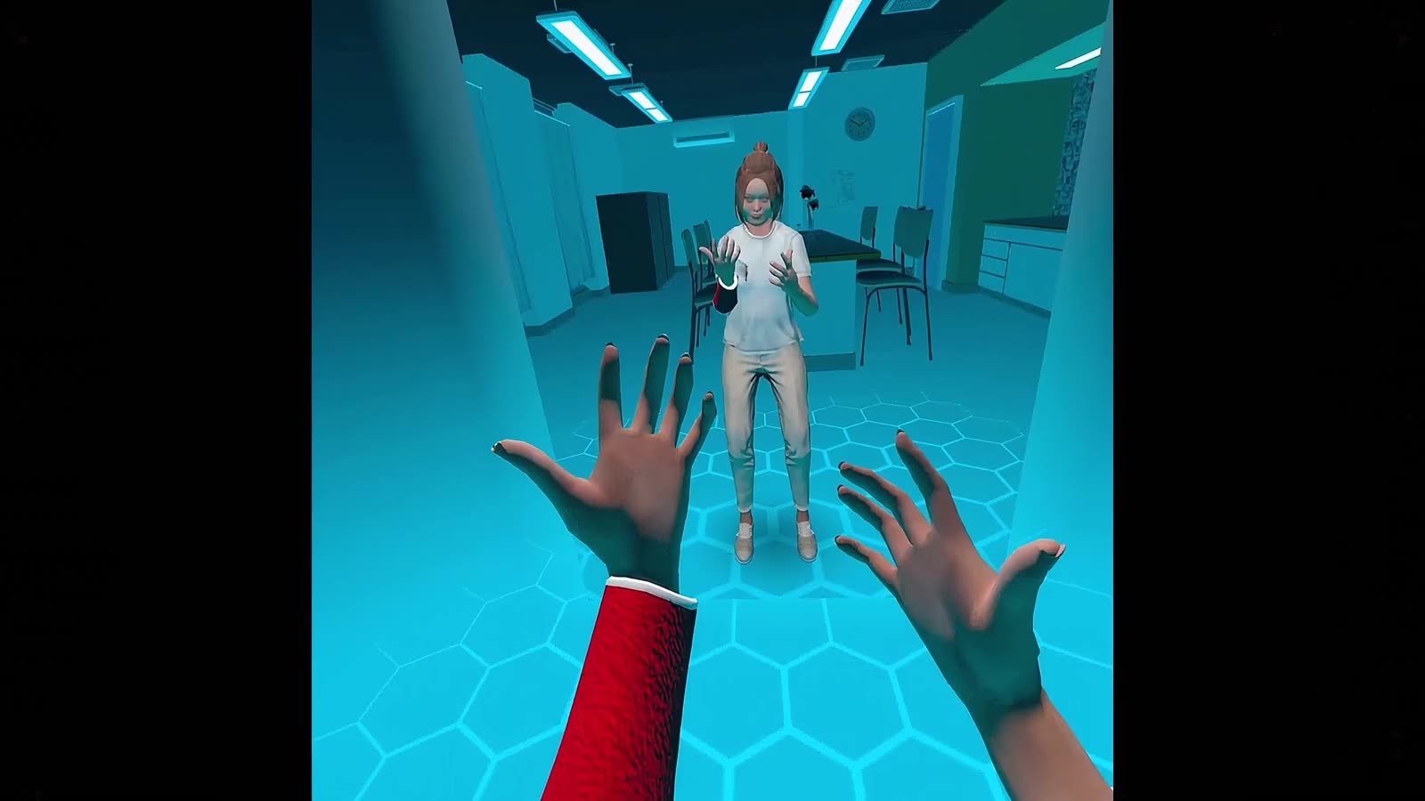 Meeting a character inside the headset. A first person rapid prototyping scenario for event experiences and activations, seen through the headset.