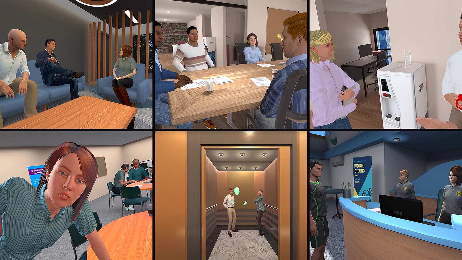 Workplace exchanges inside the VR Library.