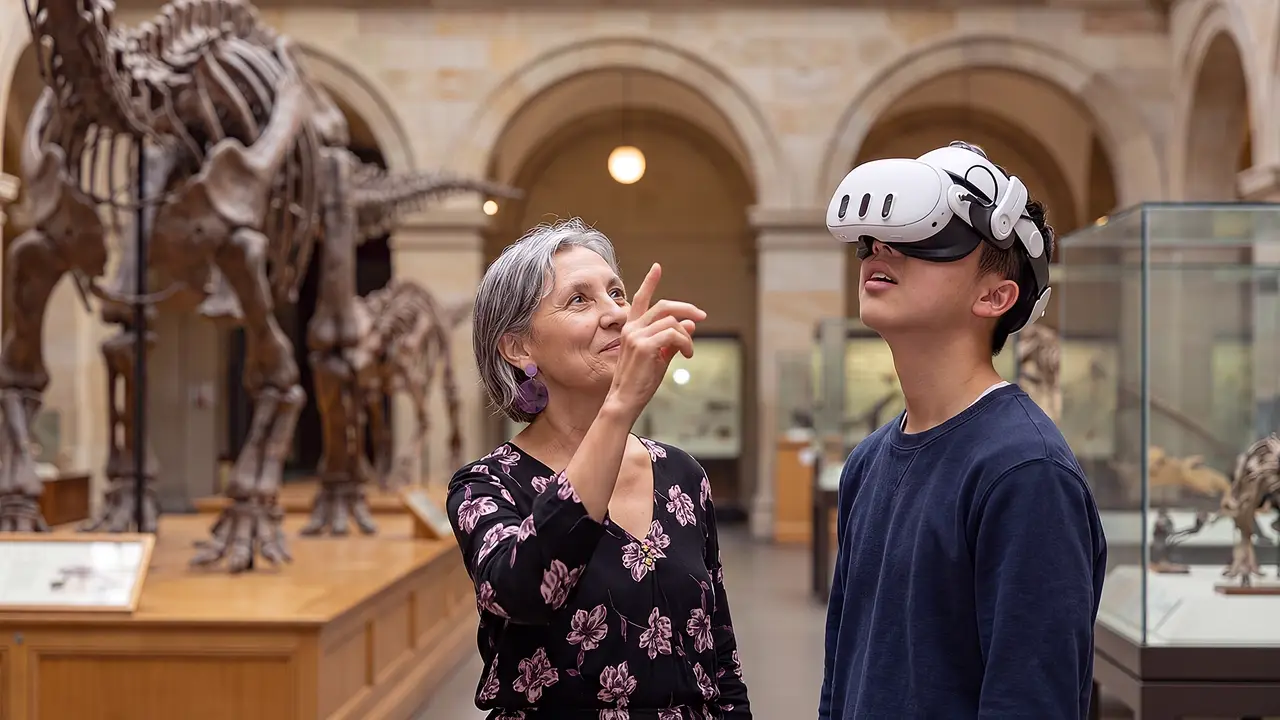 A museum visitor explores a practice scenario.