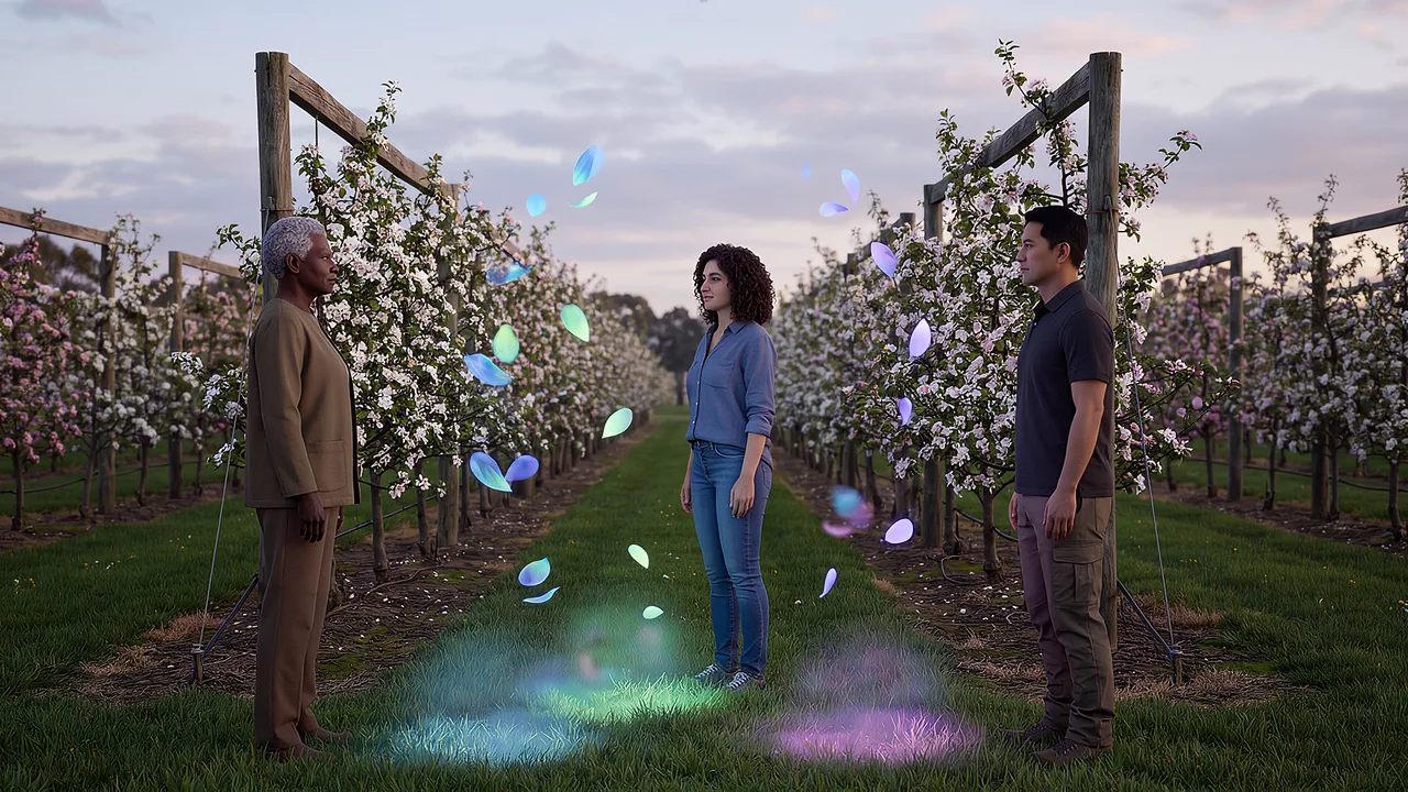 An orchard blooms with colour. A rapid prototyping scenario for fast builds, from idea to working product.