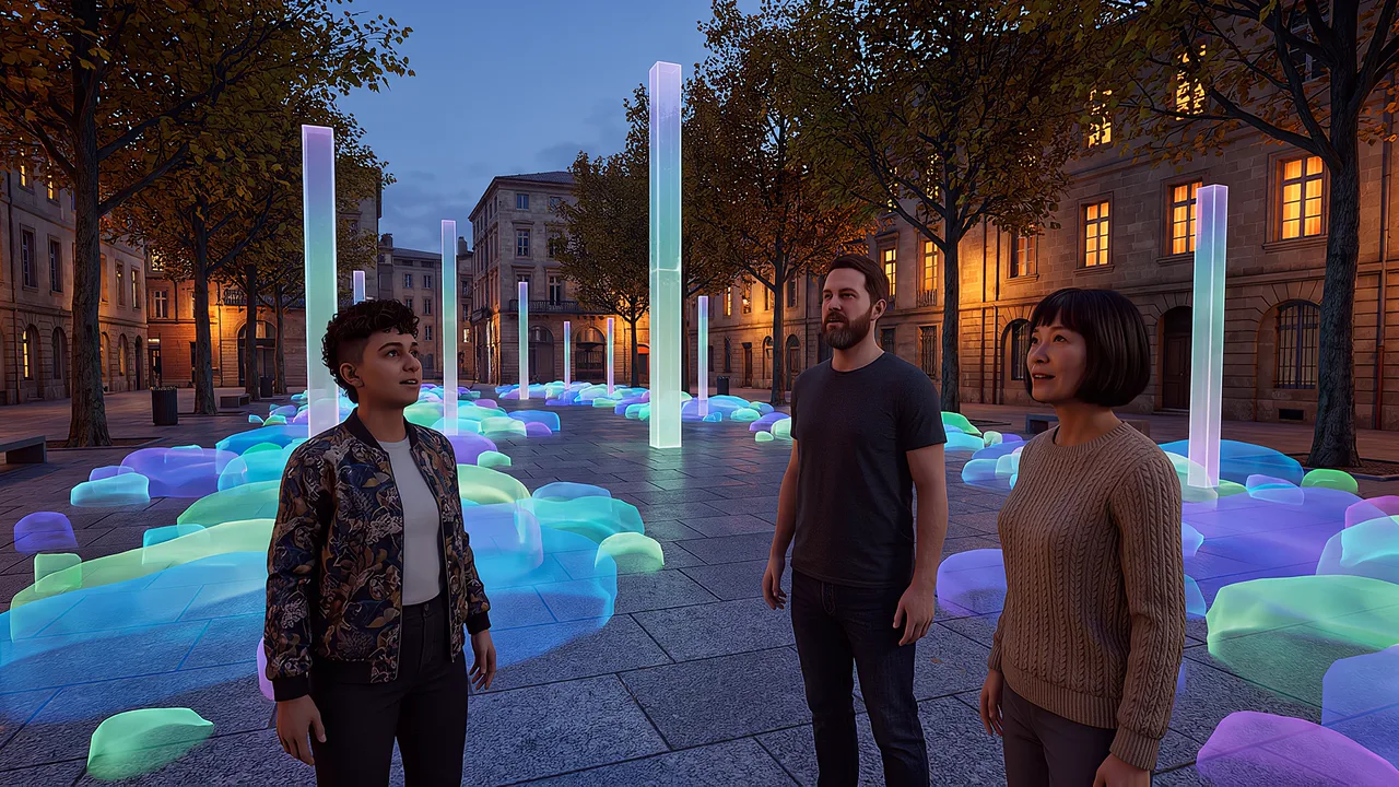 A dusk square blooms with colour. A rapid prototyping scenario for fast builds, from idea to working product.