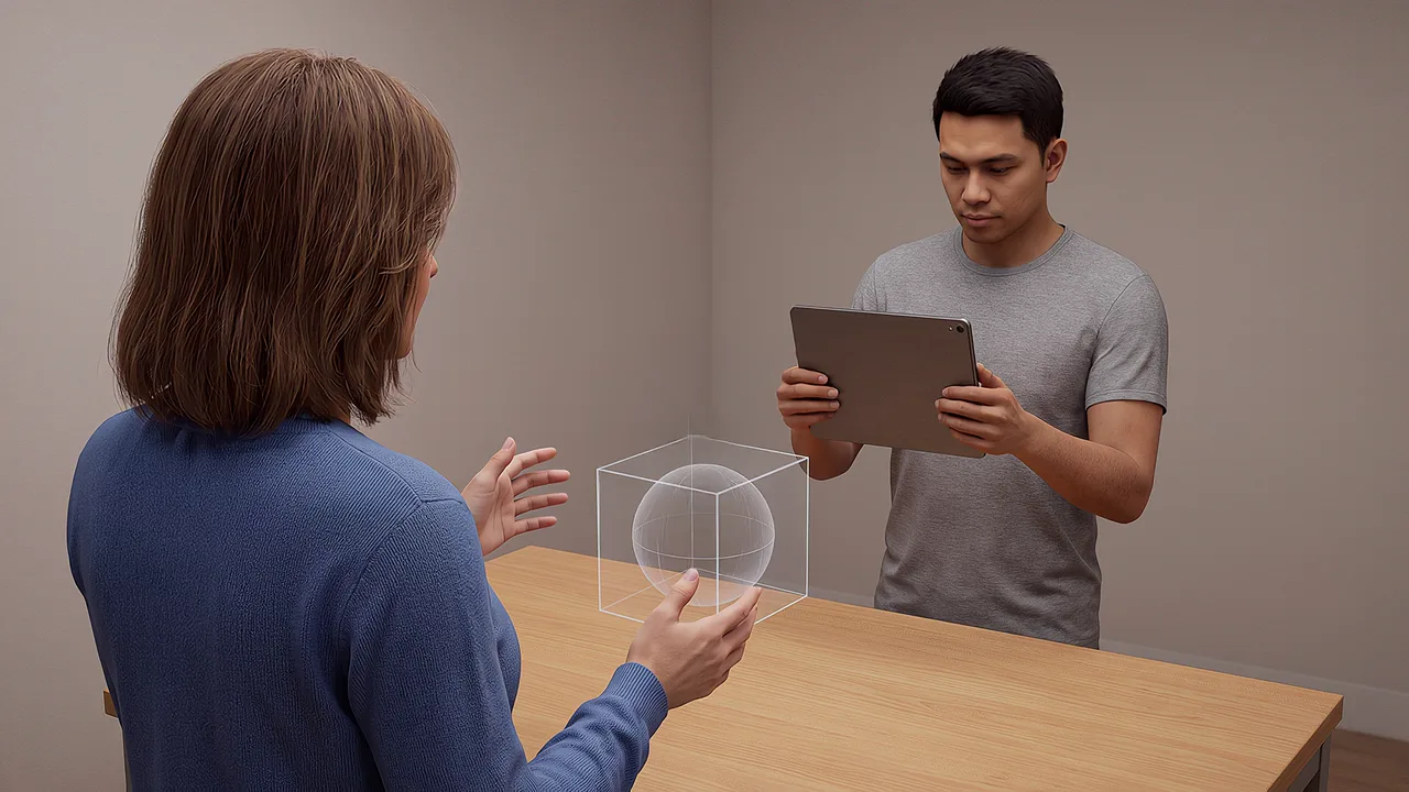 Digital labels laid over a real object through a phone.