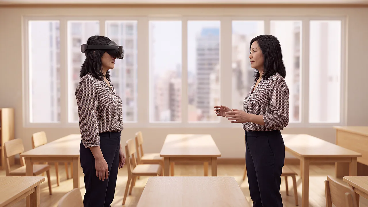 Interactive XR prototype, a reflection mirrored back at its wearer