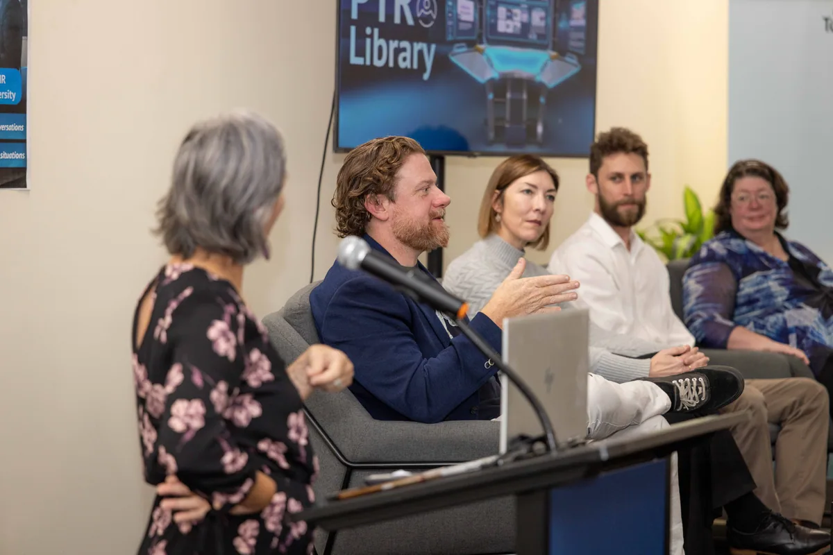 The panel near the end of the session. PTR VR Library public launch at Smart Precinct NQ, Townsville, 18 July 2024.