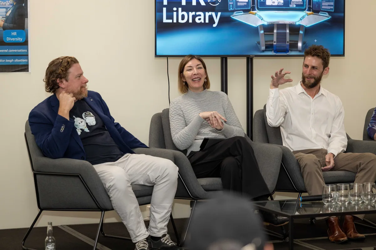 A panellist answering from the chair. PTR VR Library public launch at Smart Precinct NQ, Townsville, 18 July 2024.