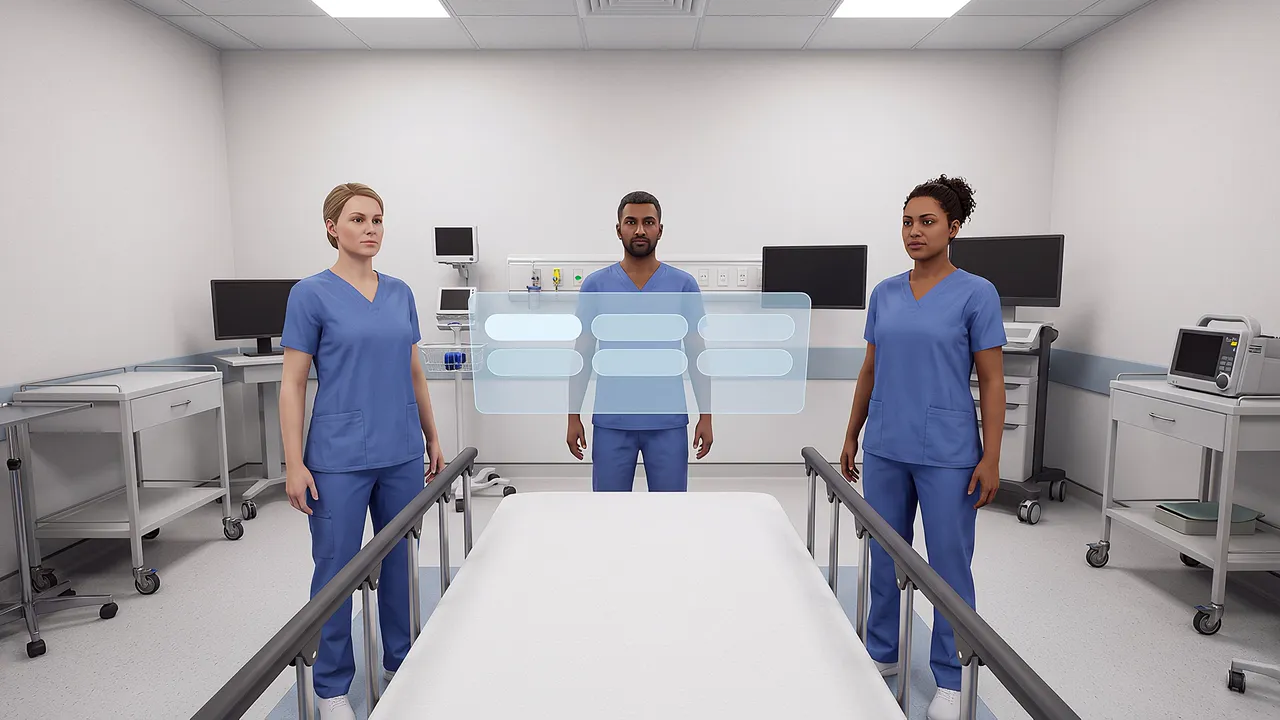 A simulated resuscitation scene, illustrating the controlled-trial cohort the Social Science and Medicine paper analysed.